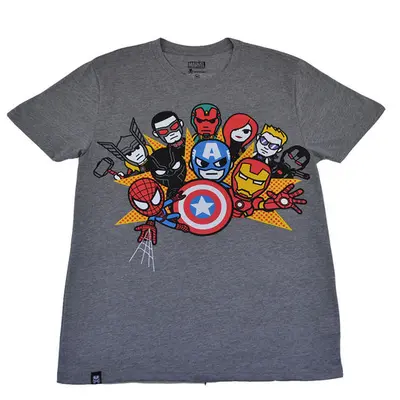 tokidoki TKDK - Civil War Men's Shirt, Light Heather Grey