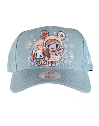 Denim Donut Snapback Hat, Blue