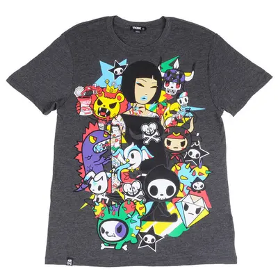 tokidoki TKDK - Wanna Do Men's Shirt, Dark Heather Grey