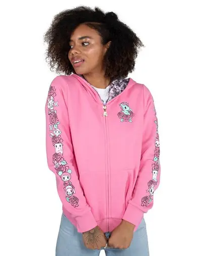 Floral Quartz Women's Hoodie, Pink