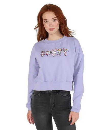 tokidoki x Hello Kitty - Kawaii Lineup Women's Cropped Pullover, Lavender