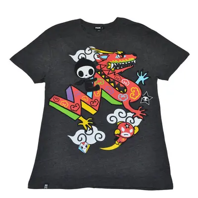 tokidoki TKDK - Adios Drago Men's Shirt, Dark Heather Grey