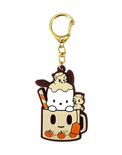 Tokidoki X Hello Kitty and Friends Pumpkin Spice Rubber Keychain - Pochacco