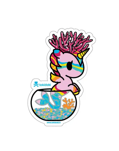 Dusty Pink Coral Mermicorno Die Cut Sticker